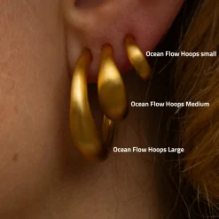 byBiehl - Ocean flow hoops i guldbelagt sølv, medium - 4-4202-gp
