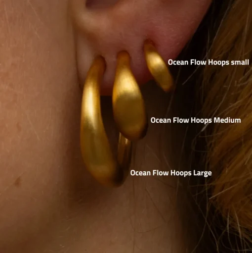 byBiehl - Ocean flow hoops i guldbelagt sølv, medium - 4-4202-gp