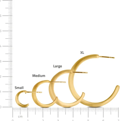 byBiehl - Ocean flow hoops i guldbelagt sølv, medium - 4-4202-gp
