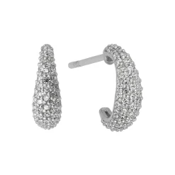 byBiehl - Ocean flow sparkle hoops i sølv, small - 4-4204-R