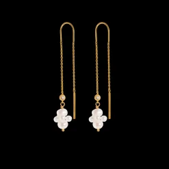 byBiehl - Pearl cluster hænge øreringe i guldbelagt sølv - 4-1509wp-gp