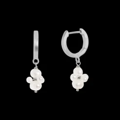 byBiehl - Pearl cluster øre hoops i sølv - 4-1510wp-r