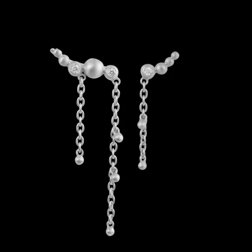 byBiehl - Pebbles earclimbers i sølv med kæde og sten - 4-3010a-r