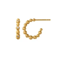 byBiehl - Pebbles hoops i guldbelagt sølv med zirkonia - 4-3805A-GP
