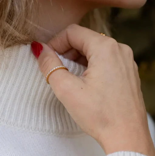 byBiehl - Sparkle band ring i guldbelagt sølv - 5-1502a-gp