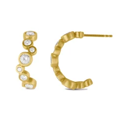 byBiehl - Stardust Hoops i forgyldt sølv med sten - 4-4605a-gp