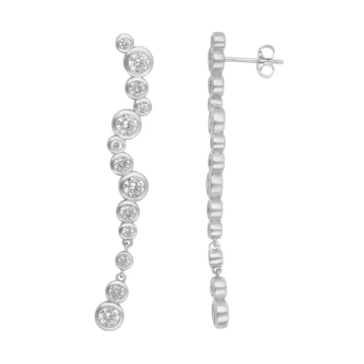 byBiehl - Stardust lange sølv ørering med sten, long - 4-4603a-r