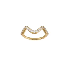 byBiehl - Wave Sparkle ring i forgyldt, small - 5-3701a-gp