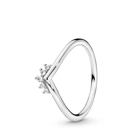 198282cz-Tiara Wisbone ring i sølv med sten