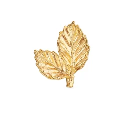 Flora Danica - Bøgeblad pin broche i guldbelagt sølv - bl-pi-g