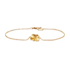 Flora Danica - Firkløver armbånd i 22 karat guldbelagt sølv - flc-br-g