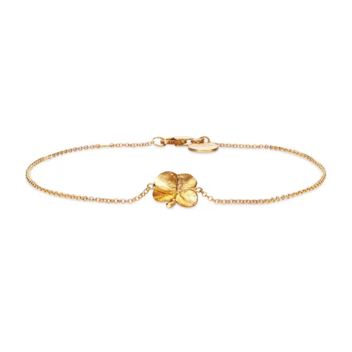 Flora Danica - Firkløver armbånd i 22 karat guldbelagt sølv - flc-br-g