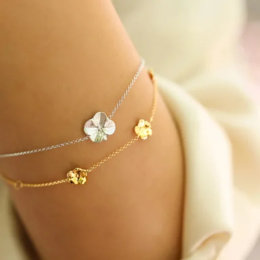 Flora Danica - Firkløver armbånd i sterling sølv - flc-br-s