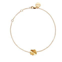 Flora Danica - Firkløver armbånd i 22 karat guldbelagt sølv - flc-br-g