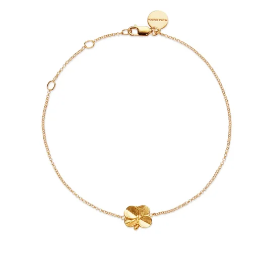Flora Danica - Firkløver armbånd i 22 karat guldbelagt sølv - flc-br-g