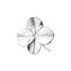 Flora Danica - Firkløver broche i sterling sølv - flc-bro-s