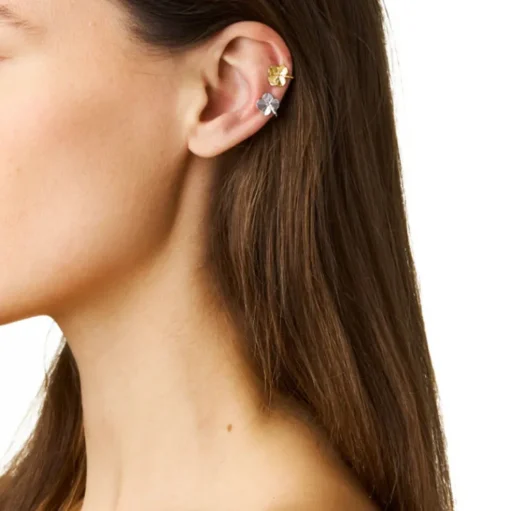 Flora Danica - Firkløver ear cuff i 22kt guldbelagt sterling sølv - flc-eacu-g