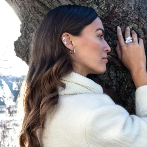 Flora Danica - Firkløver earcuff i sterling sølv - flc-eacu-s