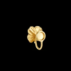 Flora Danica - Firkløver ear cuff i 22kt guldbelagt sterling sølv - flc-eacu-g
