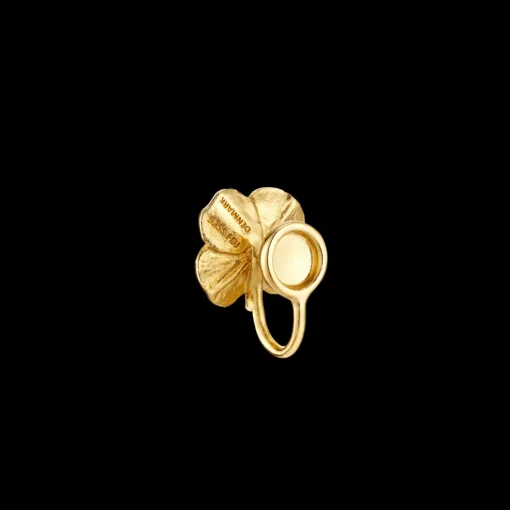 Flora Danica - Firkløver ear cuff i 22kt guldbelagt sterling sølv - flc-eacu-g