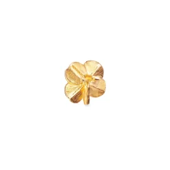 Flora Danica - Firkløver pin broche i guldbelagt sølv - flc-pi-g