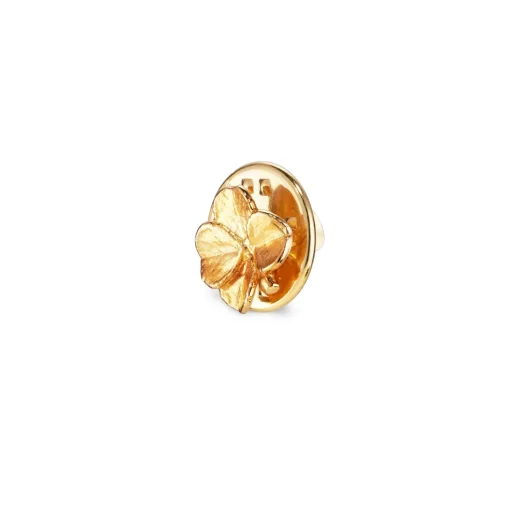 Flora Danica - Firkløver pin broche i guldbelagt sølv - flc-pi-g