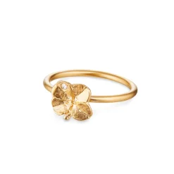 Flora Danica - Firkløver ring i 22kt guldbelagt sølv - flc-ri-g