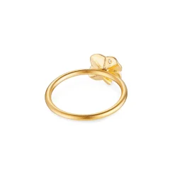 Flora Danica - Firkløver ring i 22kt guldbelagt sølv - flc-ri-g