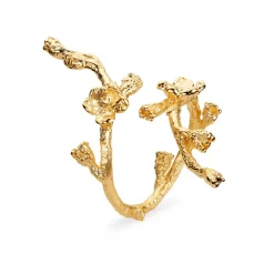 Flora Danica - For Glem Mig Ej statement ring i guldbelagt sølv - fmn-stri-g
