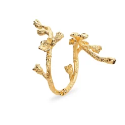 Flora Danica - For Glem Mig Ej statement ring i guldbelagt sølv - fmn-stri-g