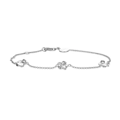 Flora Danica - Forglemmigej armbånd i sterling sølv - fmn-br-s