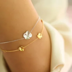 Flora Danica - Forglemmigej armbånd i 22 karat guldbelagt sølv - fmn-br-g