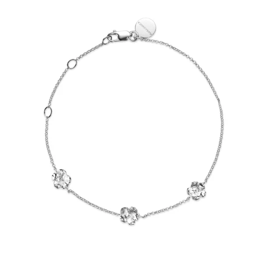 Flora Danica - Forglemmigej armbånd i sterling sølv - fmn-br-s