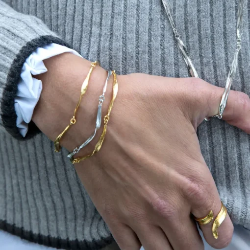 Flora Danica - Græs armbånd i sterling sølv - gr-brsh-s