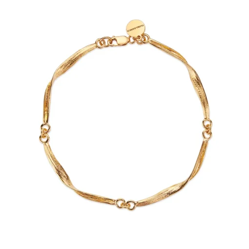 Flora Danica - Græs armbånd i 22 karat guldbelagt sølv - gr-brsh-g