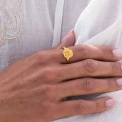 Flora Danica - Persille ring i 22 karat guldbelagt sølv - par-ri-g