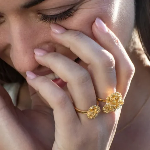 Flora Danica - Persille ring i 22 karat guldbelagt sølv - par-ri-g