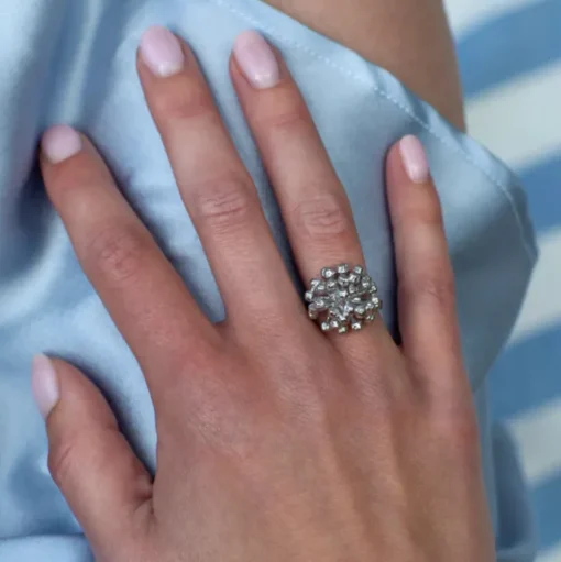 Flora Danica - Statement dild ring i sterling sølv - df-stri-s