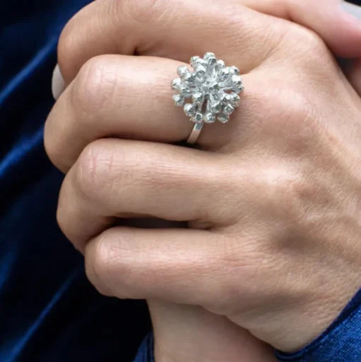 Flora Danica - Statement dild ring i sterling sølv - df-stri-s