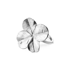 Flora Danica - Statement firkløver ring i sterling sølv - flc-stri-s