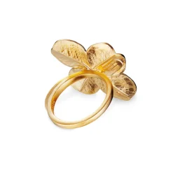 Flora Danica - Statement firkløver ring, 22kt forgyldt sølv - flc-stri-g