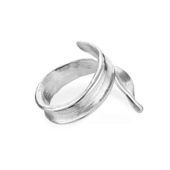 Flora Danica - Statement græs ring i sterling sølv - gr-stri-s