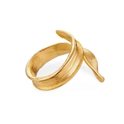 Flora Danica - Statement græs ring i 22kt forgyldt sølv - gr-stri-g