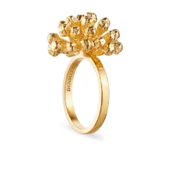 Flora Danica - Stement dild ring i 22 karat guldbelagt sølv - df-stri-g