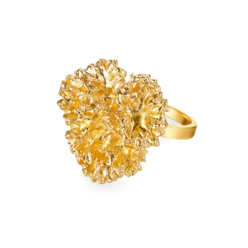 Flora Danica - Stement persille ring i 22 karat guldbelagt sølv - par-stri-g