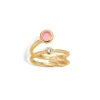 Forgyldt ring med rosakvarts fra Blossom-23631523-56