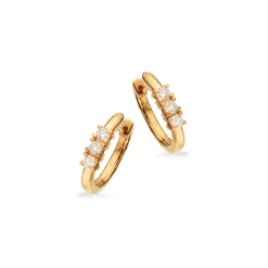 Kleopatra - 14 karat guld clip creoler med diamanter, 0,20ct - 1145,20