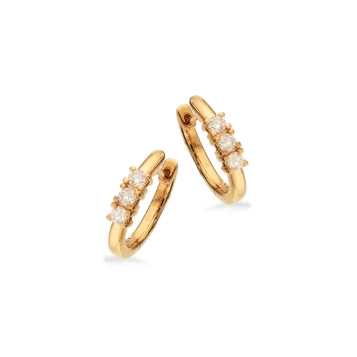 Kleopatra - 14 karat guld clip creoler med diamanter, 0,20ct - 1145,20