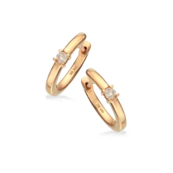 Kleopatra - 14 karat guld clip creoler med diamanter, 0,07ct - 1145,07