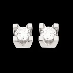 Kleopatra - 14 karat hvidgulds øreringe med 0,15ct diamant - 1136,15